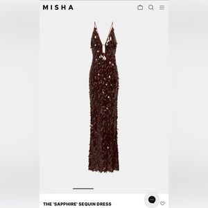 Misha sapphire sequin dress in Fig